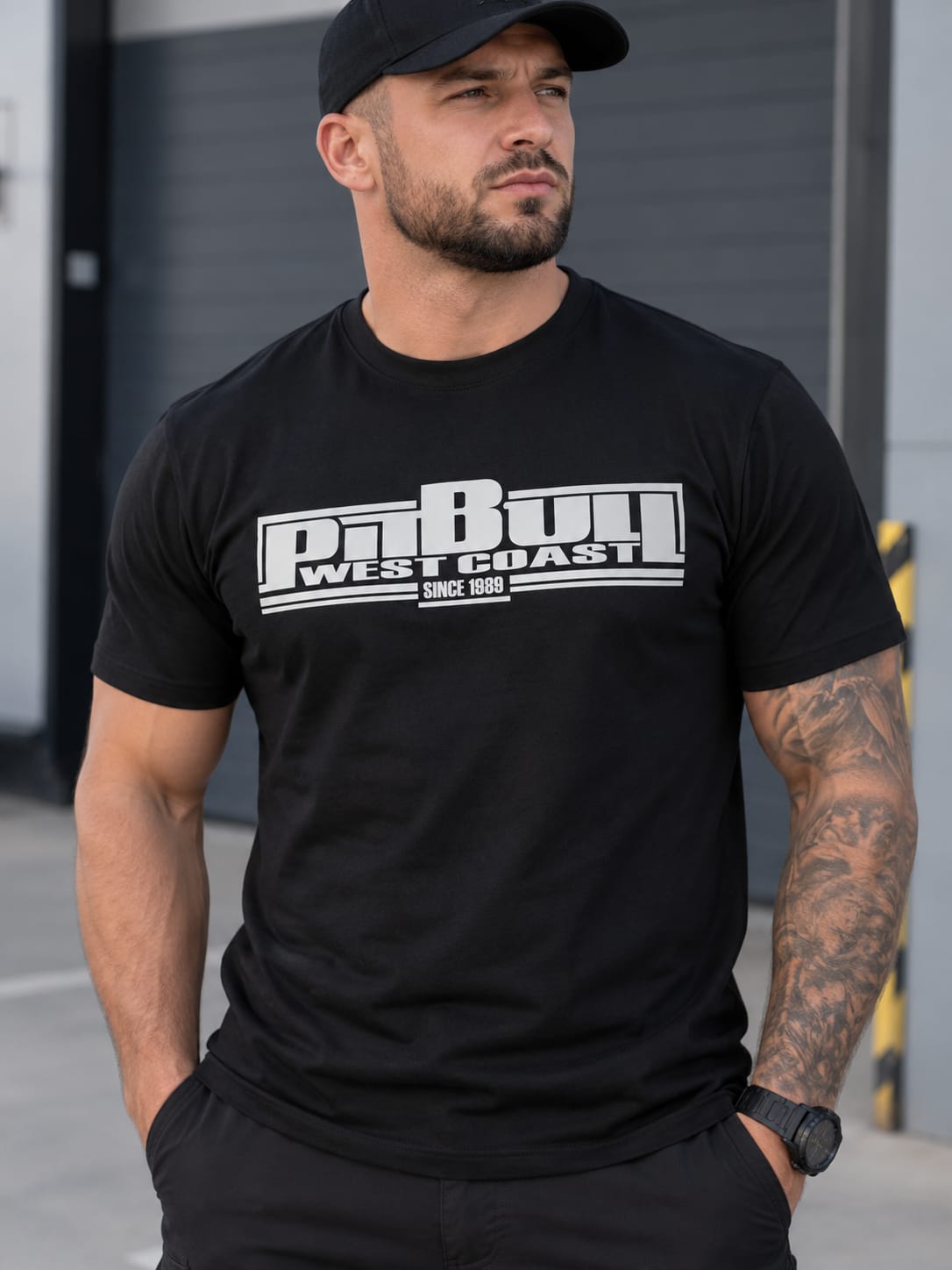 Koszulka czarna męska pittbull