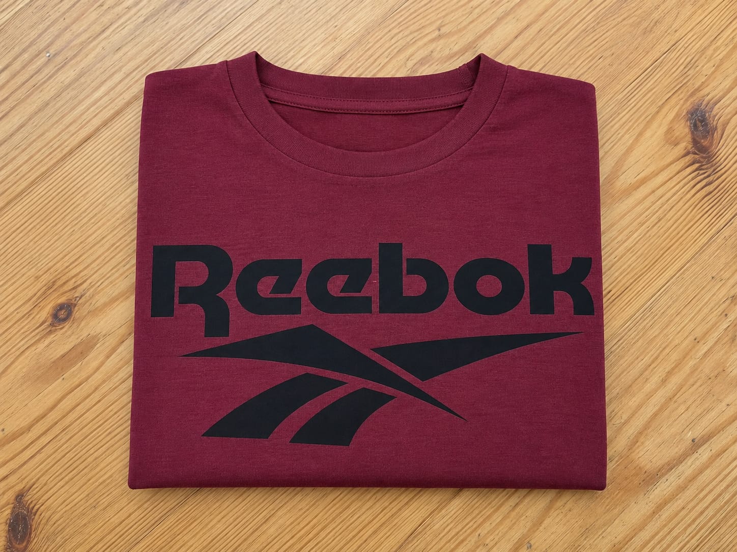 Koszulka bordowa dziecięca  napis czarny reebok